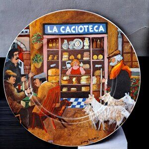 Guy Buffet Tuscan Storefronts LA CACIOTE Porcelain 10 7/8" Dinner Plate Germany